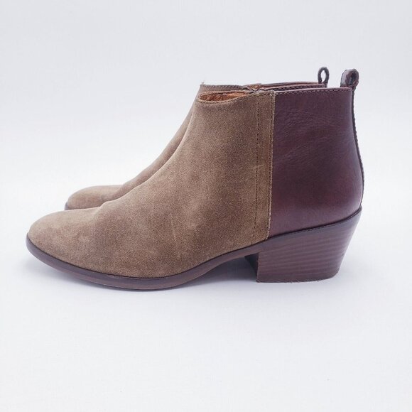 Madewell Charley Ankle Boot Bootie Brown Leather Suede Womens Size 6.5 - Picture 4 of 16